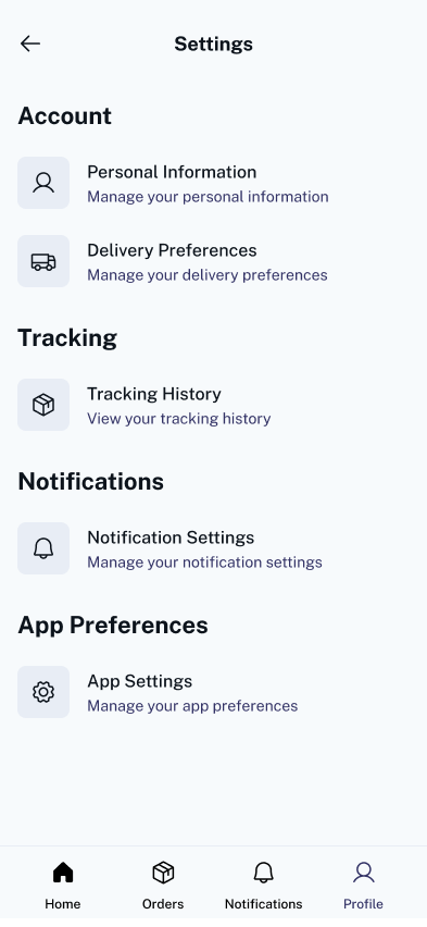 Final USPS settings screen